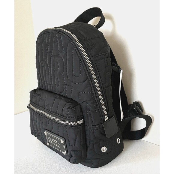 New Marc Jacobs Quilted Nylon Backpack Black - Picture 2 of 6